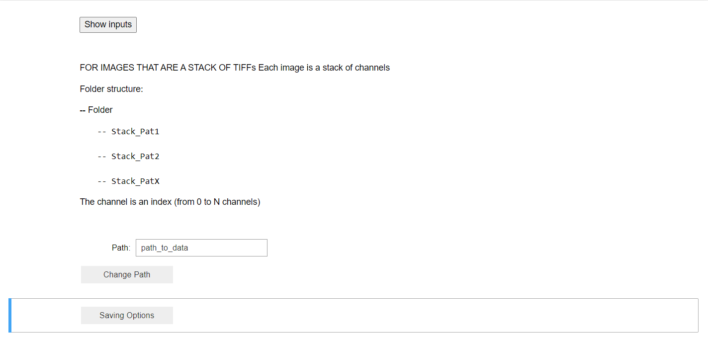 layout of the noteboook and folder structure for stacks of channels